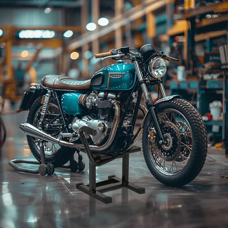 HOMCOM Support universel de moto réglable cric hydraulique lève moto béquille d'atelier stand moto tout-terrain moto cross supermotard noir