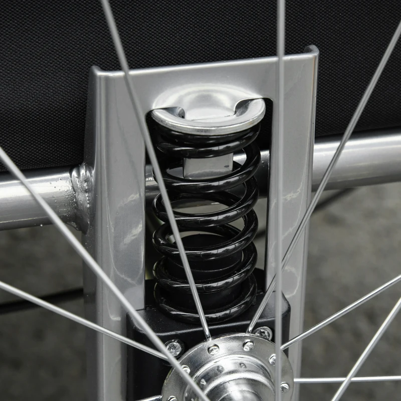 PawHut Carrellino Rimorchio per Cani da Bicicletta, Bianco e Nero