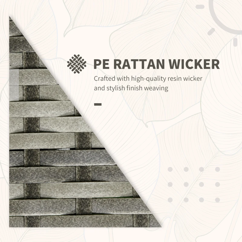 Outsunny 3 Pieces Rattan Bistro Set, Wicker Garden Furniture Set with Storage Coffee Table and Chairs, Thickened Cushions for Outdoor, Patio, Balcony, Blue