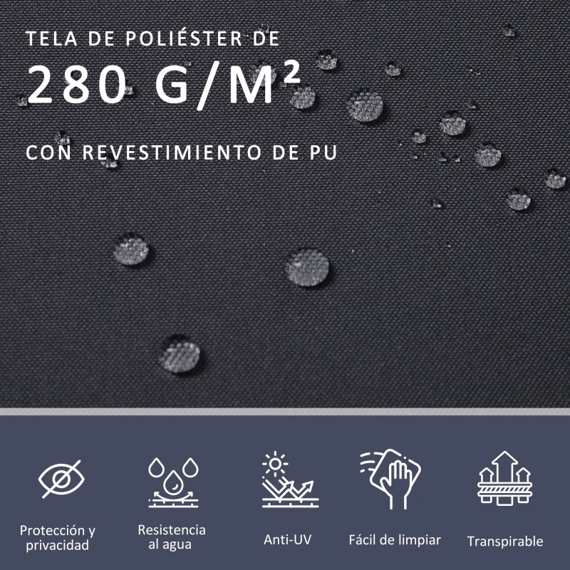 Outsunny Toldo Lateral Retráctil Doble 600x160 cm Pantalla de Privacidad Extensible con Ángulo Ajustable y Protección UV 50+ para Jardín Balcón Terraza Gris Oscuro