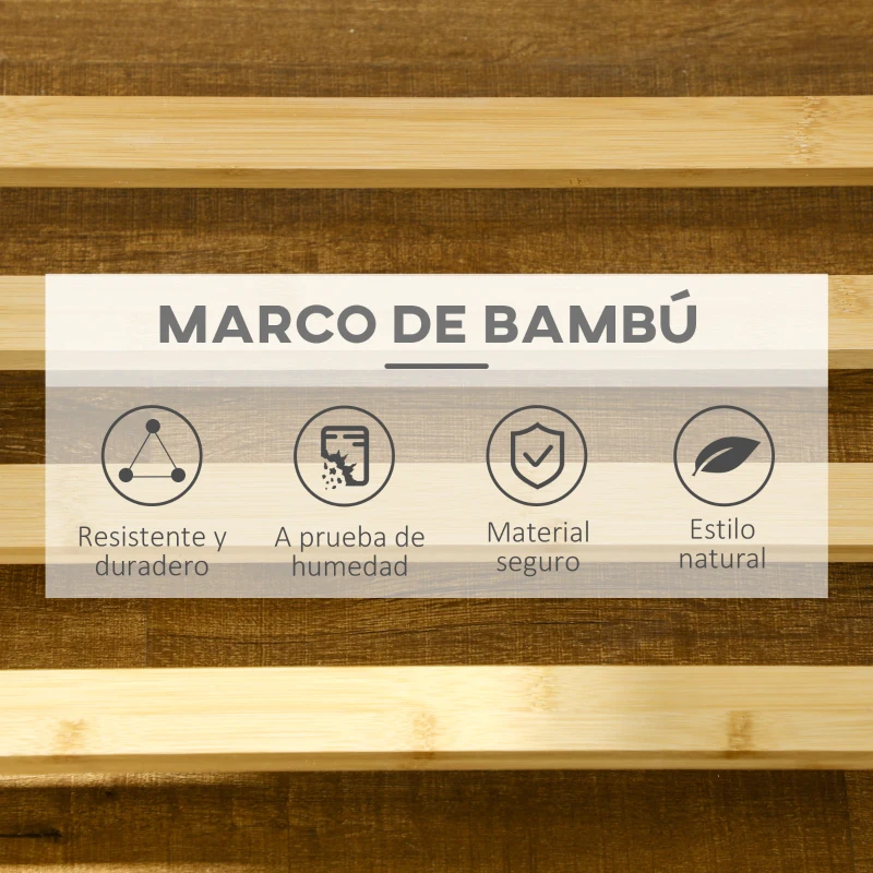 HOMCOM Perchero de Pie de Madera de Bambú con Ruedas Colgador Multifuncional con 6 Ganchos Barra y Estante 100x37x191 cm Natural