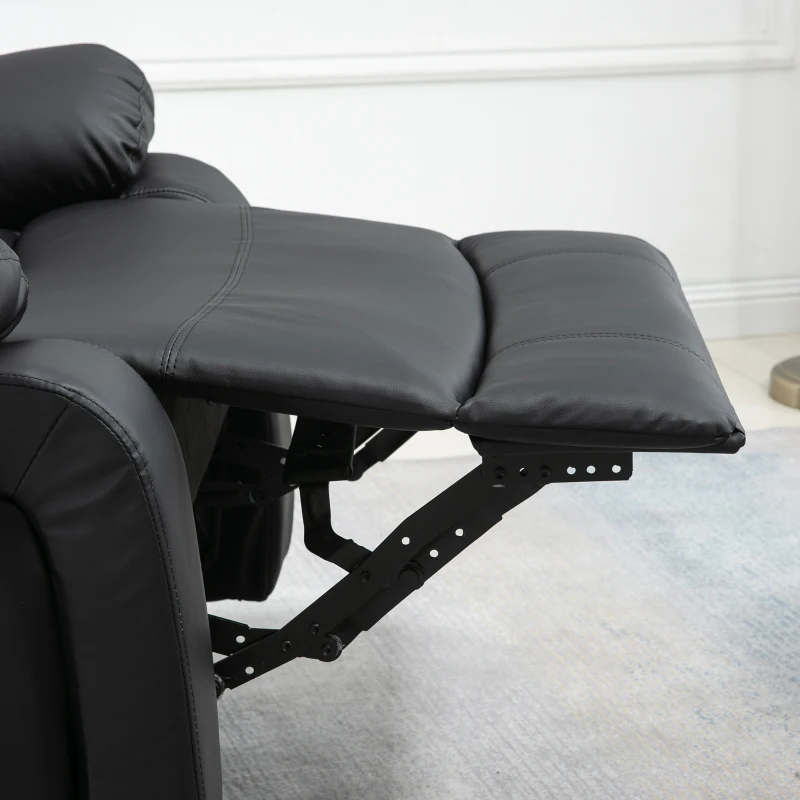 HOMCOM Fauteuil de massage et relaxation électrique inclinable pivotant repose-pied télécommande noir