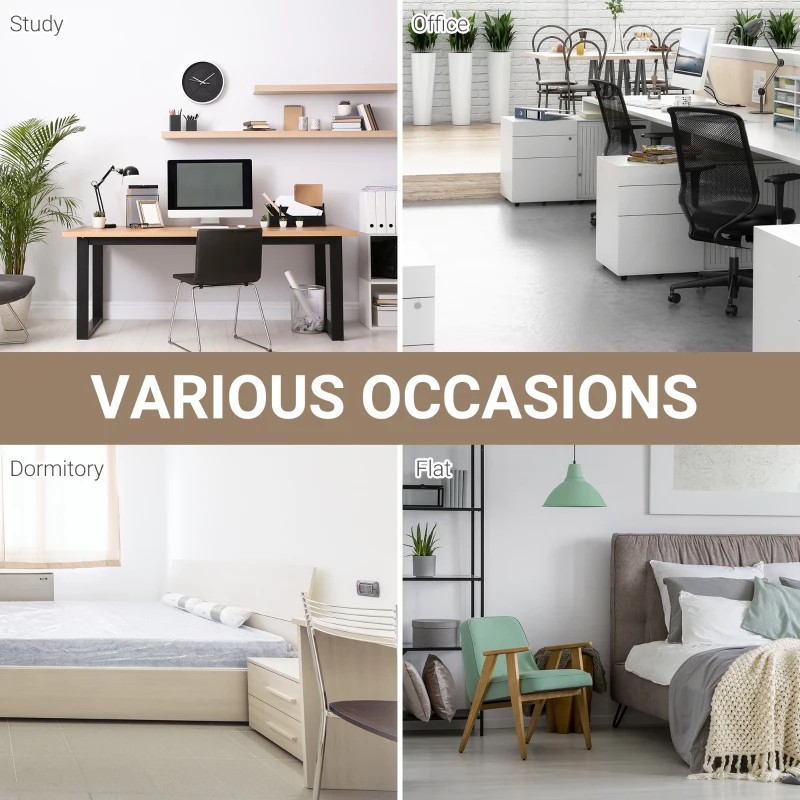 HOMCOM Compact Computer Desk with Storage Writing Table Modern for Flat Office Bedroom w/ Storage Shelf Rack Integrated Bookcase, White