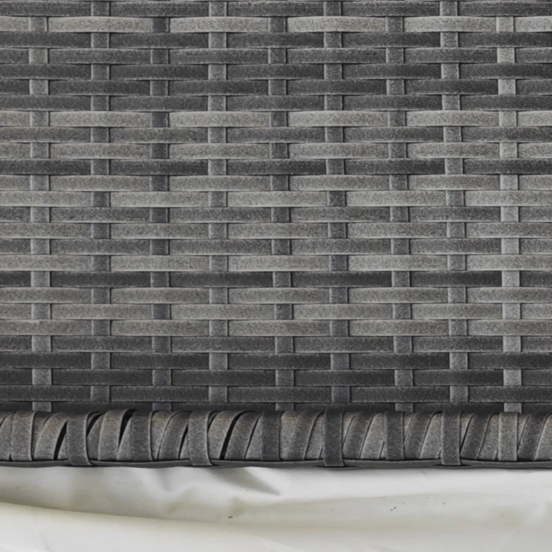 Outsunny Balkontisch, halbrund, Polyrattan+Metall, 100x50x74 cm, Grau