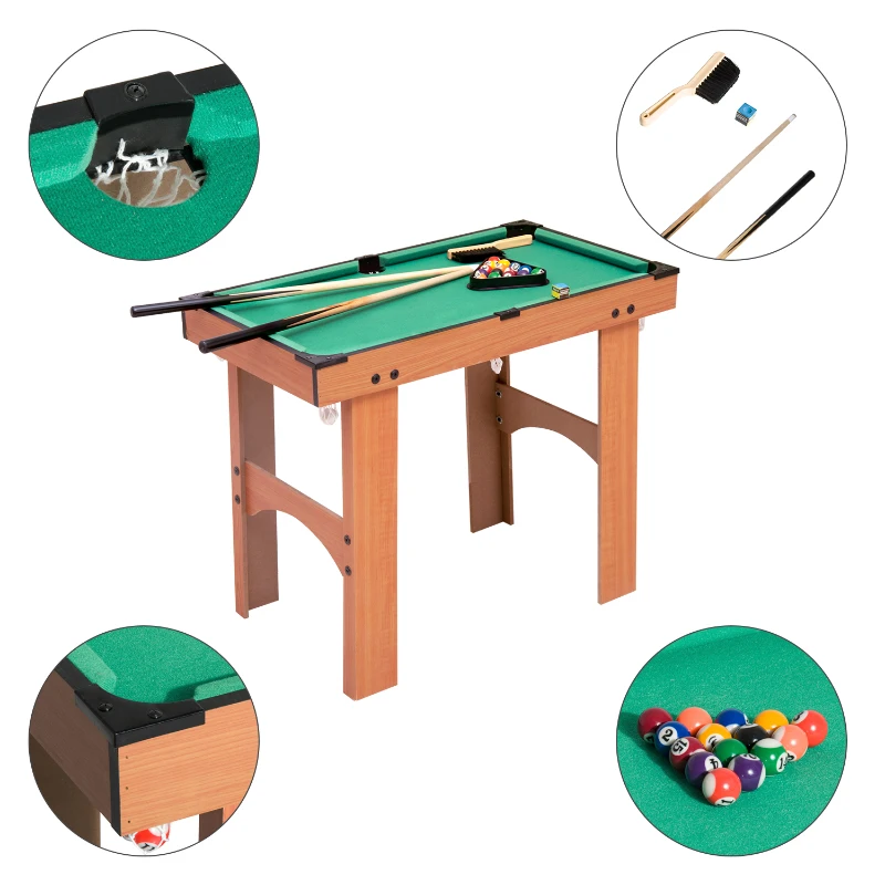 HOMCOM Mini table de billard sur pied avec accessoires bois MDF velours 77 x 40 x 63 cm