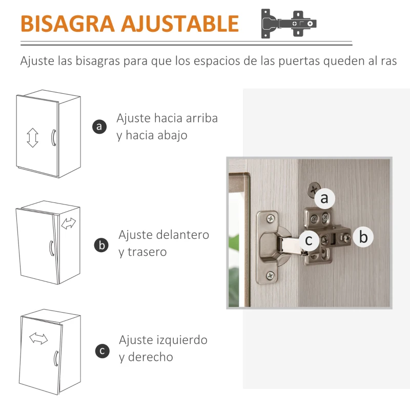 HOMCOM Aparador de Cocina Mueble Auxiliar de Comedor con 2 Armarios con Puerta de Vidrio Estante Ajustable Compartimentos Abiertos 116x39,5x86,5 cm Blanco