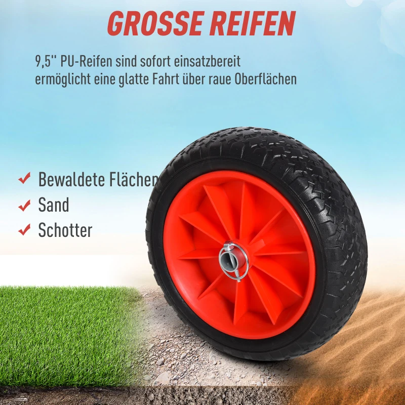 HOMCOM Alu Kanuwagen Kajakwagen Surfwagen klappbar mit Gurt Kunstleder-Räder Silber bis 75 kg 68 x 44,5 x 40 cm