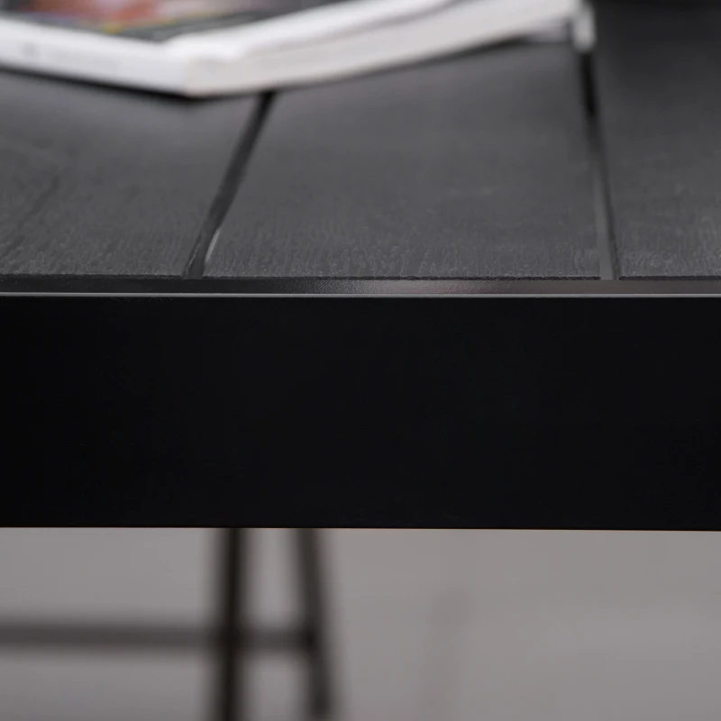 Outsunny Gartentisch Outdoor-Tisch Outdoor-Loungetisch, wetterbeständig, 190 x 90 x 74 cm, Schwarz