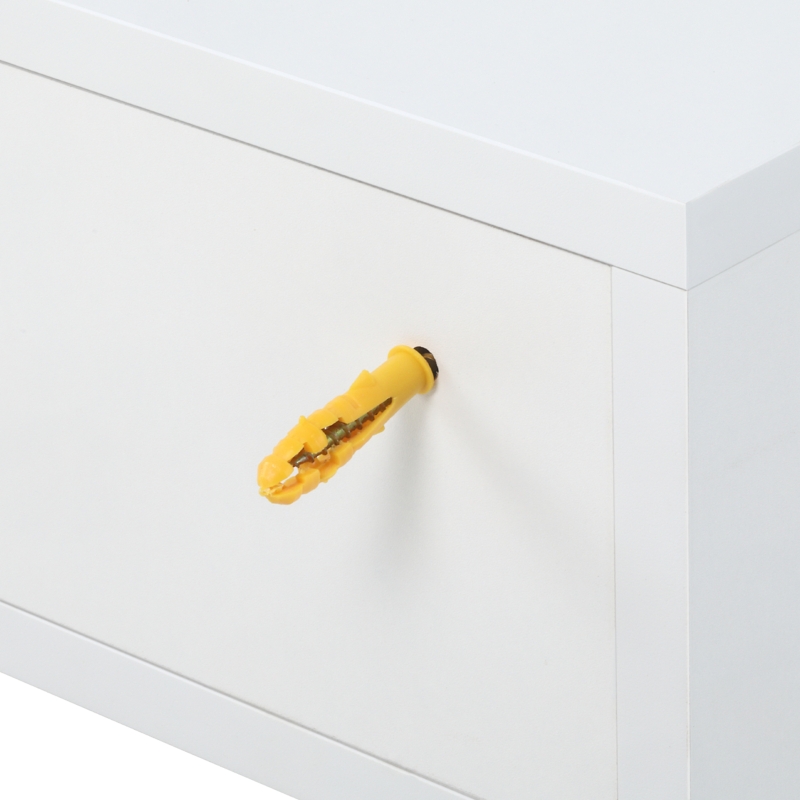 HOMCOM Set de 2 Mesitas de Noche Flotantes con 1 Cajón Diseño Montado en la Pared Estilo Moderno para Dormitorio 40x30x15 cm Blanco