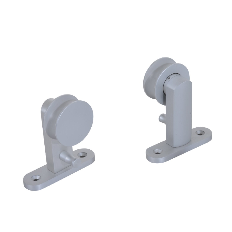 HOMCOM 6.6FT/200cm Herraje para Puerta Corredera de Madera Kit de Accesorios Guía Riel con Tornillos Aleación de Aluminio Carga 150 kg Plateado