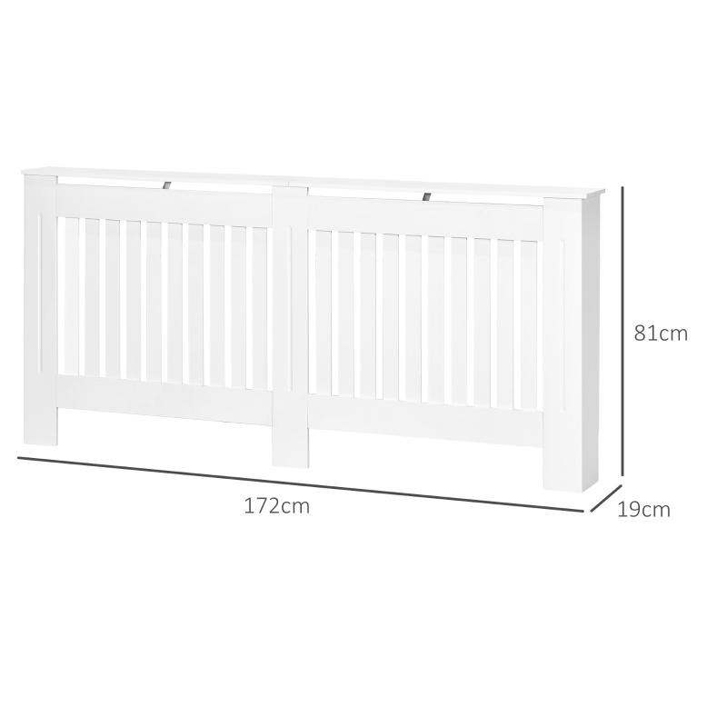 HOMCOM Cubreradiador de MDF Cubierta para Radiador para Salón Dormitorio Pasillo 172x19x81 cm Blanco(m-3)