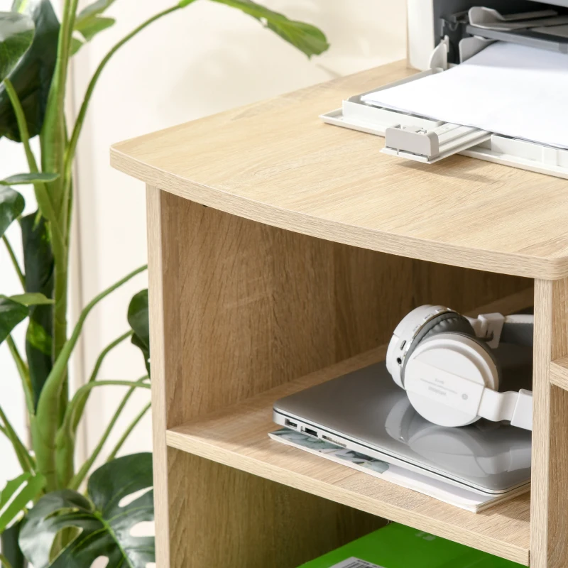 HOMCOM Schreibtisch Computertisch mit Bücherregal Home-Office Wohnzimmer Büro Eiche Weiß Spanplatte 120 x 60 x 160 cm