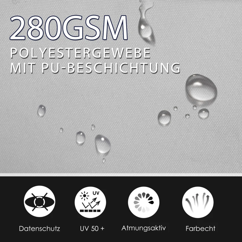 Outsunny Seitenmarkise 300 x 160 cm Sicht- und Sonnenschutz Seitenrollo für Balkon Terrasse UV50+ Polyester Grau