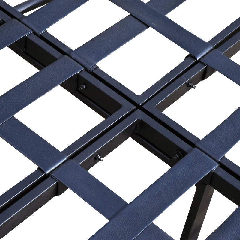 Outsunny Bain de soleil transat 2 places grand confort dossier réglable multiposition sommier matelas fournis noir écru