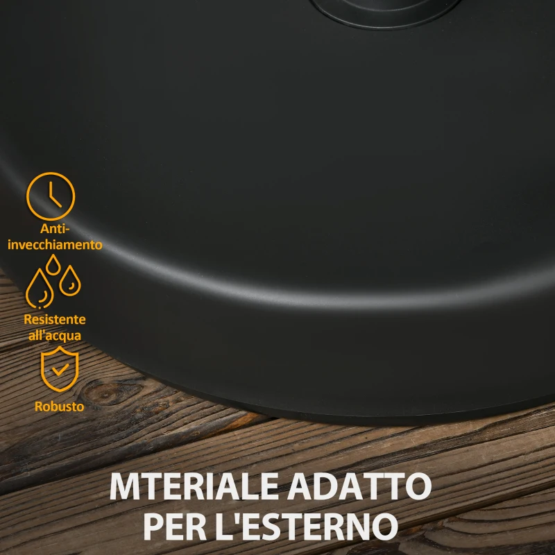Outsunny Base per Ombrellone da Giardino in Plastica PP max 18kg di Peso, Ø45x33 cm, Nero