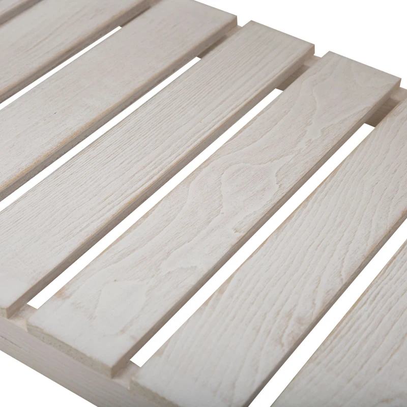 Outsunny Jardinière sur Pieds carré Potager avec étagère dim. 80L x 40l x 78H cm 4 Compartiments Bois Sapin Blanc Effet Vieilli