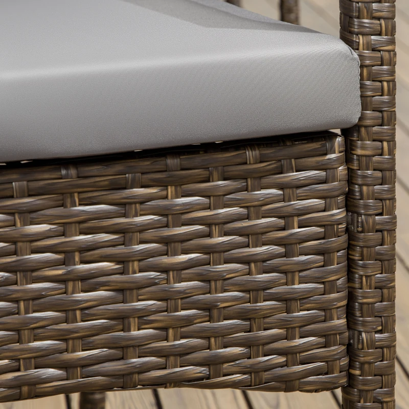 Outsunny Conjunto de Muebles de Ratán Sintético de Jardín 7 Piezas Mesa Extensible y 6 Sillas para Terraza Patio Marrón