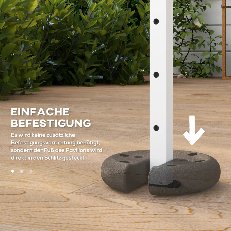 Outsunny 4 x 2,2 kg Gewichte für Pavillon, Bierzelt, stapelbar, Zementkern, Ø 20 x 4,5 cm, Schwarz