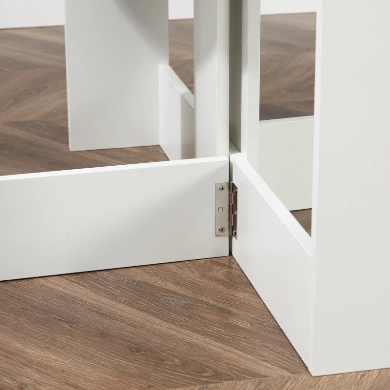 HOMCOM Esstisch Klapptisch Esszimmertisch Tisch Ablagefläche Spanplatte Holz Weiß 104 x 76 x 73,7 cm