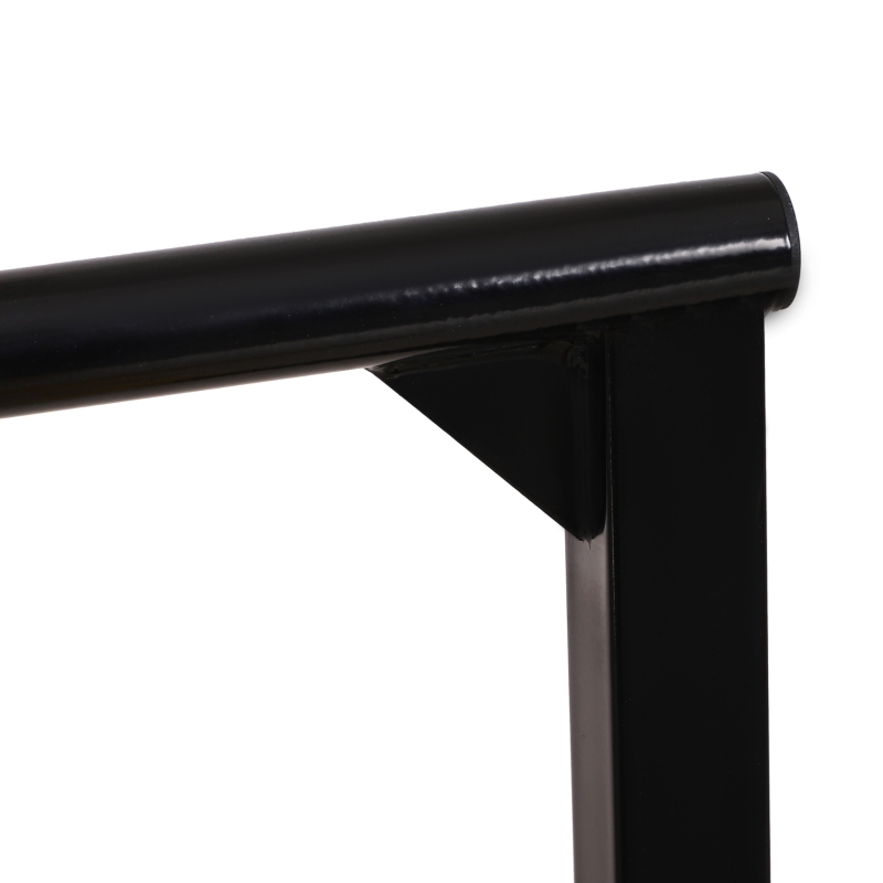 HOMCOM Estación Dip de Musculación Tipo Barras con Altura Ajustable Soporte para Entrenar Abdominales Espalda Peso Máximo de 100 kg 66x75x83-119 cm Amarillo