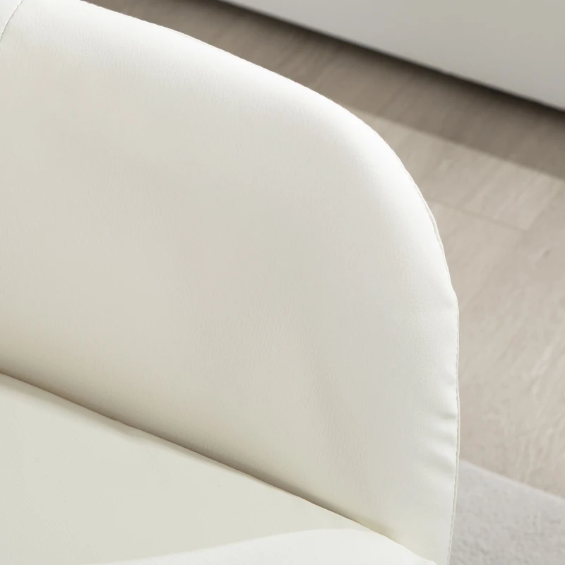 HOMCOM Sillón para Salón Giratorio 360° con Altura Ajustable Respaldo Envolvente Reposabrazos y Cojín 60x60x79-91 cm Blanco