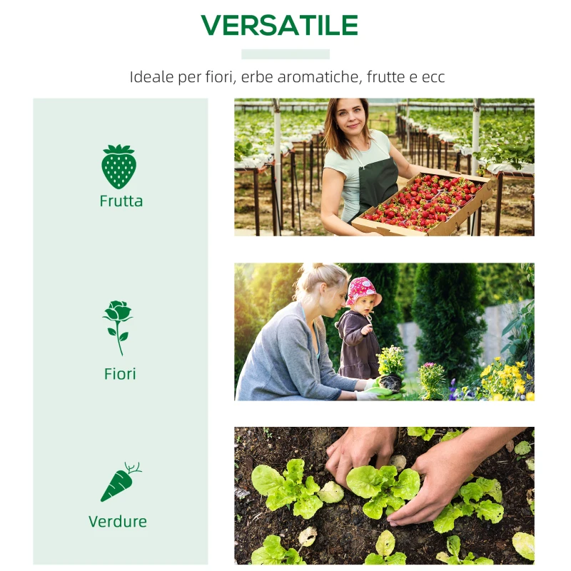 Outsunny Serra da Giardino con Copertura in PE, Picchetti e Bordi Estesi, 120x60x60cm, Verde