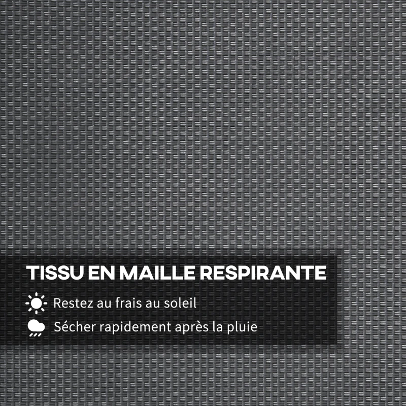 Outsunny Housse de rechange pour balançoire 2 et 3 places housse de siège de balançoire de jardin, 115 x 45 x 45 cm gris