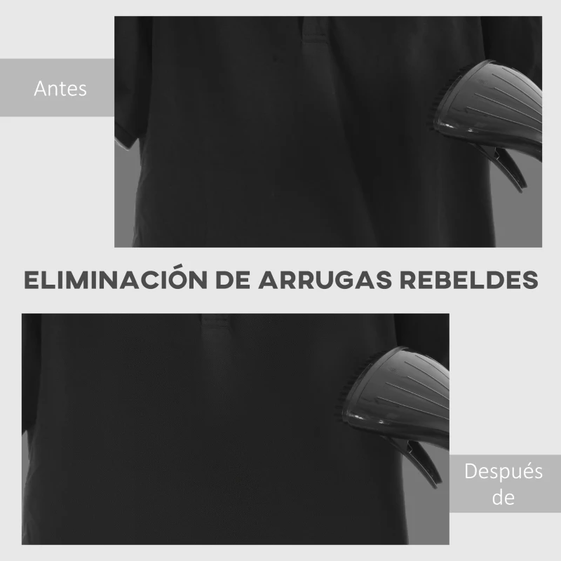 HOMCOM Plancha de Vapor Vertical 1950W 2 L con Temperatura Ajustable en 11 Niveles y Barra Telescópica Negro