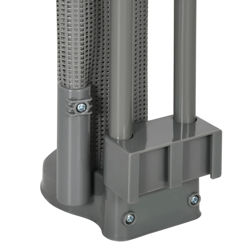 PawHut Puerta de Seguridad Extensible 0-150 cm Barrera Retráctil para Mascotas para Escaleras 165x10,7x85 cm Gris