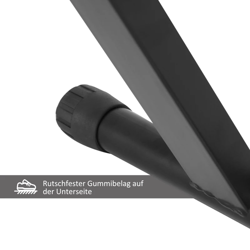 HOMCOM Klavierhocker Höhenverstellbar Klavierbank, X-förmiger Pianobank mit Kunstleder Kissen Klappbare Klavierstuhl für Piano Keyboard 39 x 29 x 37-47 cm Schwarz