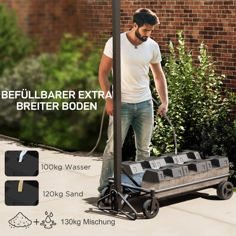 SPORTNOW Basketballständer, höhenverstellbar, Korbhöhe 130-310 cm, Schwarz