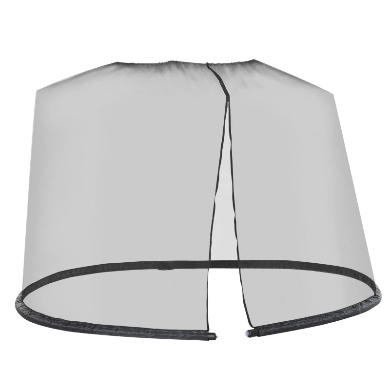 Outsunny Mosquitera para Sombrillas Ø3 m con Cremallera y Tubo Rellenable de Agua para Terraza Balcón Exterior Negro