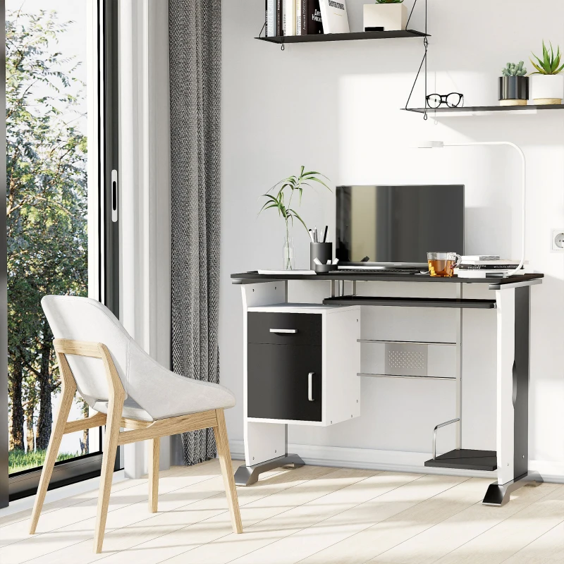 HOMCOM Mesa de Ordenador PC Despacho Escritorio 100x52x75cm Oficina Mobiliario Madera