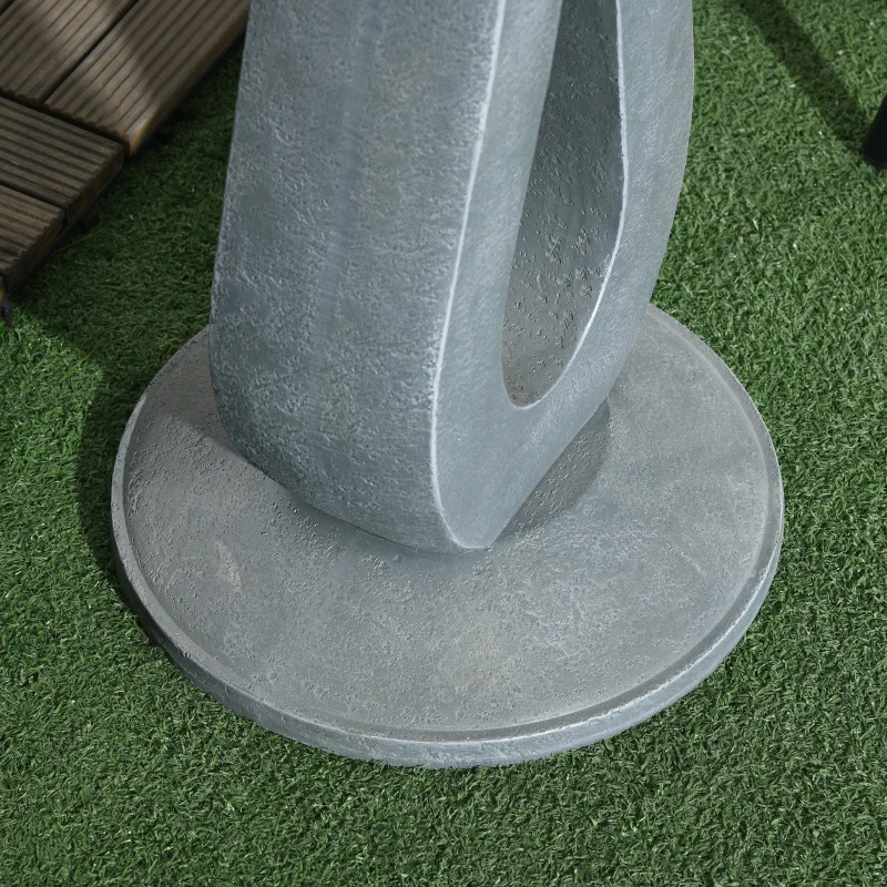 Outsunny Vogeltränke Wassertränke, Steinoptik, 40 cm x 40 cm x 51 cm, Grau