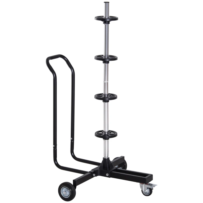 HOMCOM Felgenbaum fahrbar Felgenbaumwagen mit Rollen, Reifenständer bis 255 mm Reifenbreite Reifenwagen für 4 Autoreifen Felgenständer 100kg belastbar