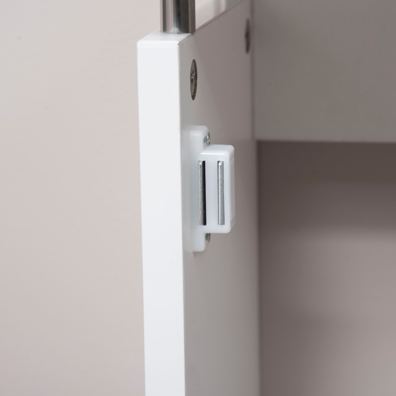 HOMCOM Copritermosifone a Doghe Moderno ed Elegante per la Casa, in MDF e Acciaio, 60x18x84cm, Bianco