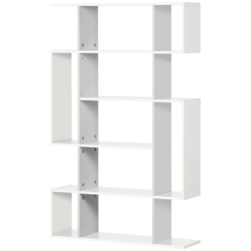 HOMCOM 5-Tier Bookshelf, Modern Bookcase with 13 Open Shelves, Freestanding Decorative Storage Shelving for Home Office and Study, White