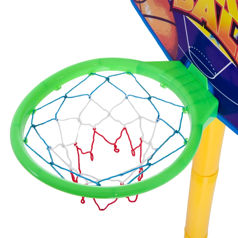 HOMCOM Panier de Basket-Ball sur pied avec poteau panneau + 3 ballons + pompe hauteur réglable 0,60 – 1,32 m jaune noir