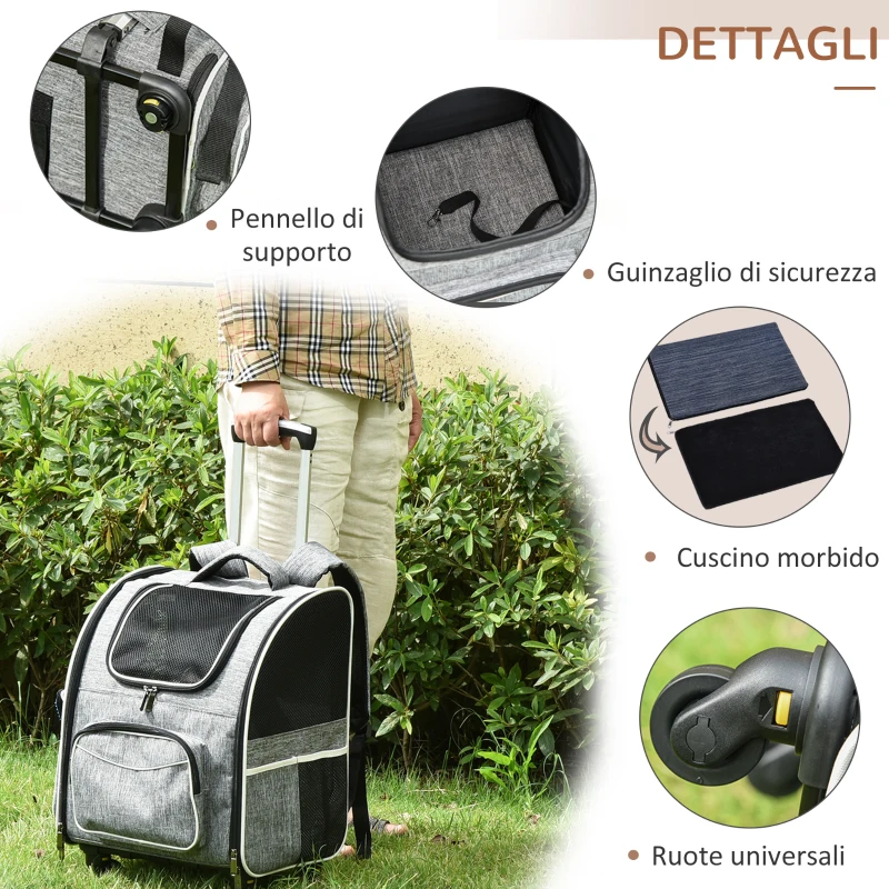 PawHut Trasportino Per Cani con Ingresso a Cerniere e Finestra a Rete, in Tessuto Oxford e Poliestere, 43x33x51.5 cm