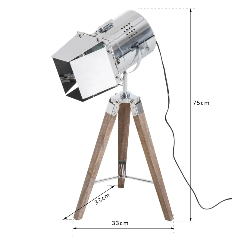 HOMCOM Tischleuchte Stativlampe Tripodlampe Tischlampe E14 Dreibein Retroleuchte 33x33x75cm