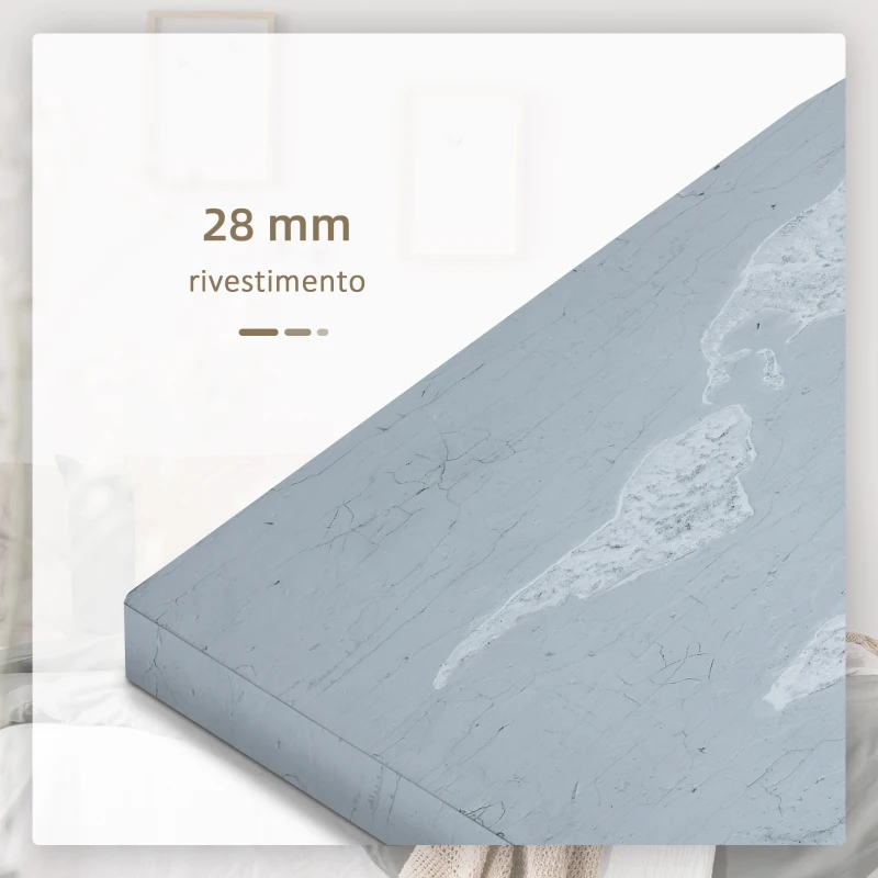 HOMCOM Stampa su Tela 120x90cm per Casa e Ufficio, Tela in Legno di Pino e Inchiostro in Resina Poliuretanica, Grigia e Bianca