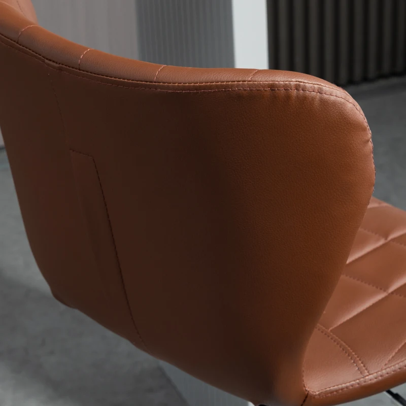 HOMCOM Lot de 2 Tabourets de Bar Design Contemporain Hauteur d'assise réglable 59-81 cm pivotant 360° PU marron