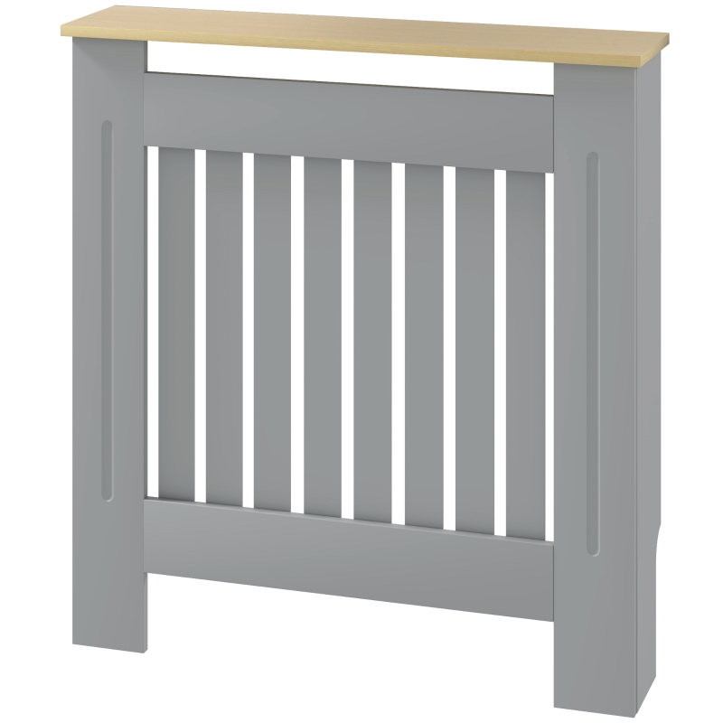 HOMCOM Cubreradiador de MDF Cubierta para Radiador para Salón Dormitorio Pasillo 78x19x83 cm Gris y Roble
