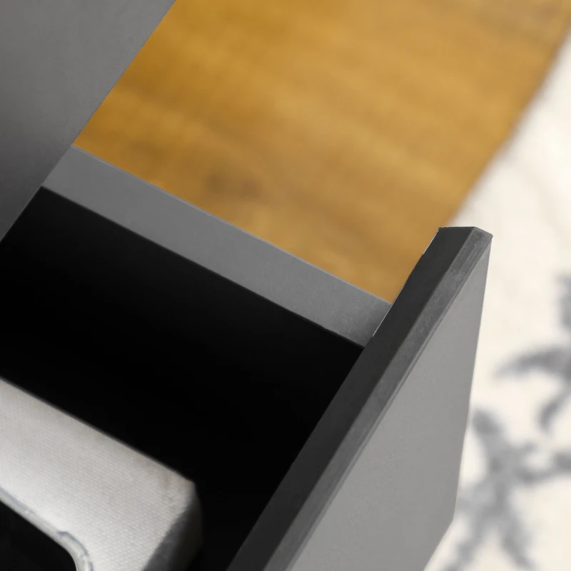 HOMCOM Buffet bas meuble de rangement sur pieds style scandinave 2 portes 3 tiroirs 120 x 40 x 80 cm gris anthracite