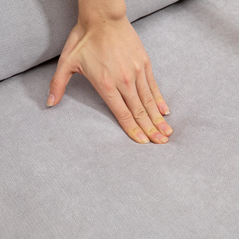 HOMCOM Butaca Nórdica Sillón de Salón Acolchado con Reposabrazos Cojín y Marco de Madera de Caucho 61x78x76 cm Gris