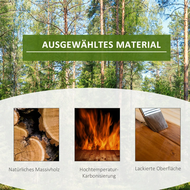 Outsunny Blumenständer Pflanzenregal 6 Ebenen Vierstufiges Blumenregal Blumentreppe Blumenleiter Massivholz Verkohlt 98 x 28 x 96,5 cm