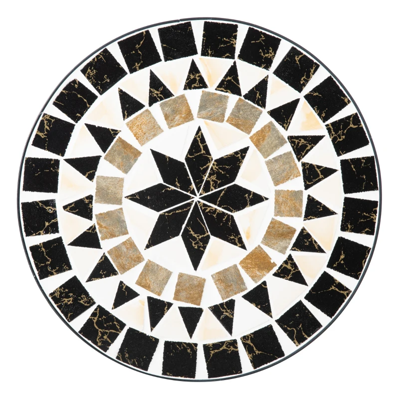 Outsunny Pflanzenständer Ø36 x 67 cm Blumenständer Pflanzenhalter klappbar rund für Balkon Steinmosaik Garten Indoor Outdoor mehrfarbrig