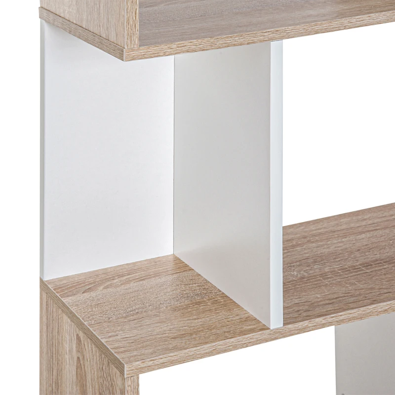 HOMCOM Libreria di Design Scaffale Ufficio Legno Moderna 3 Ripiani 60 × 24 × 111.4cm