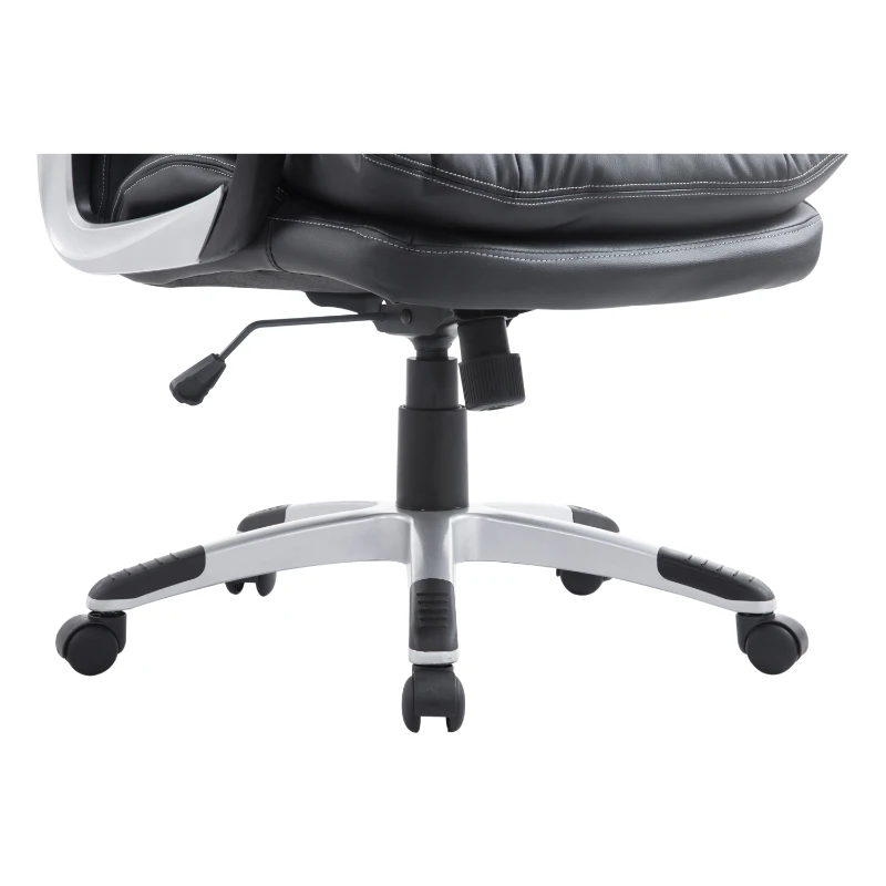 HOMCOM Silla Ejecutiva de Escritorio Silla de Despacho con Ruedas y Reposabrazos Altura Ajustable 66x71x110-120,5 cm Negro