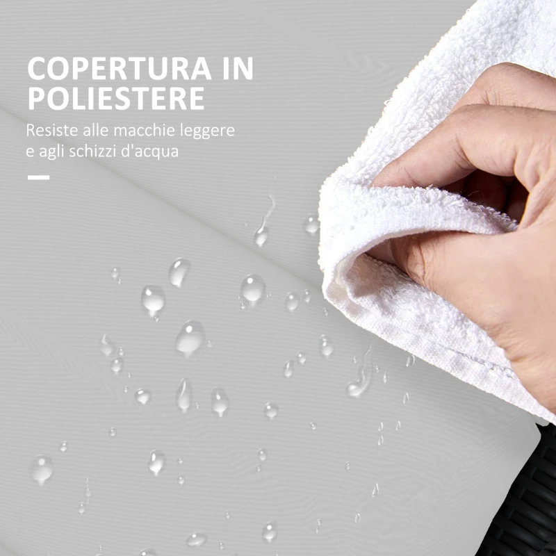 Outsunny Cuscino per Sdraio e Lettino Prendisole in Tessuto con Lacci di Fissaggio, Grigio Chiaro